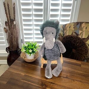 Jellycat Walter Warthog Grey Snagglebaggle Plush Stuffed Tooth Animal Gray 14"